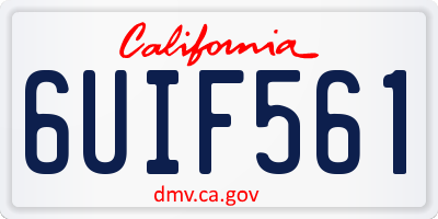 CA license plate 6UIF561