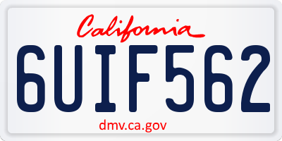 CA license plate 6UIF562