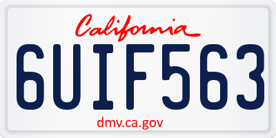 CA license plate 6UIF563