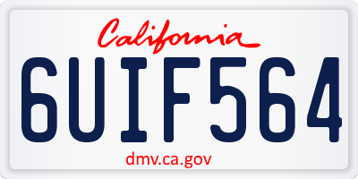 CA license plate 6UIF564