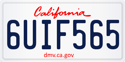 CA license plate 6UIF565