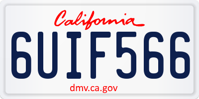 CA license plate 6UIF566