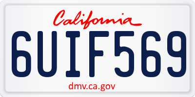 CA license plate 6UIF569