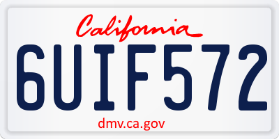 CA license plate 6UIF572