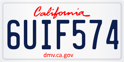 CA license plate 6UIF574
