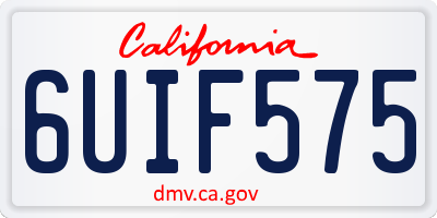 CA license plate 6UIF575