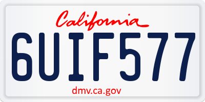 CA license plate 6UIF577