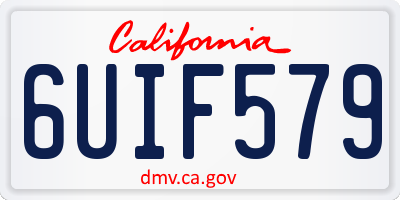 CA license plate 6UIF579