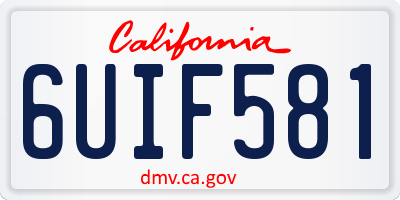 CA license plate 6UIF581