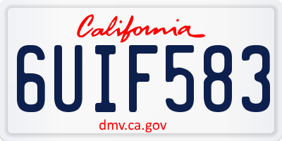 CA license plate 6UIF583