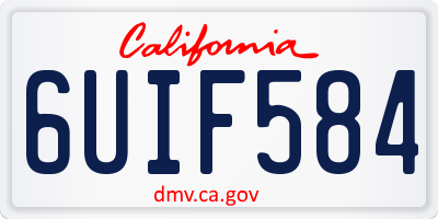 CA license plate 6UIF584