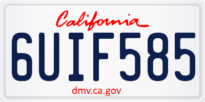 CA license plate 6UIF585