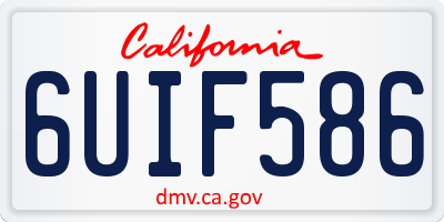 CA license plate 6UIF586