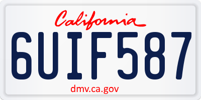 CA license plate 6UIF587