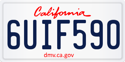 CA license plate 6UIF590