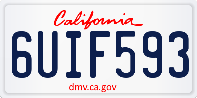 CA license plate 6UIF593