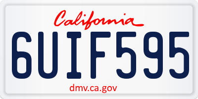 CA license plate 6UIF595