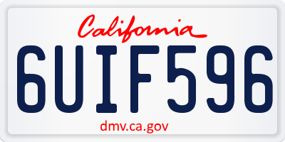 CA license plate 6UIF596