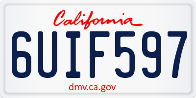CA license plate 6UIF597