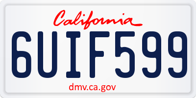 CA license plate 6UIF599