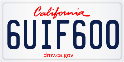 CA license plate 6UIF600