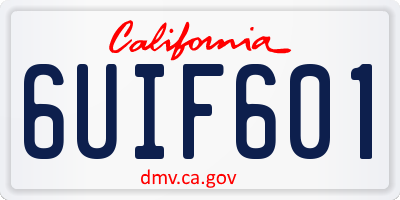 CA license plate 6UIF601