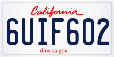 CA license plate 6UIF602