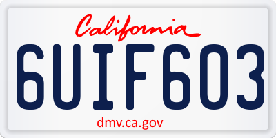 CA license plate 6UIF603