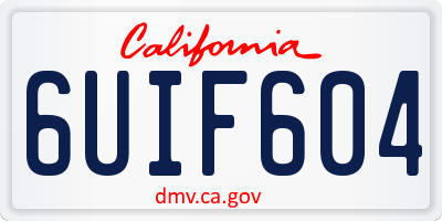 CA license plate 6UIF604