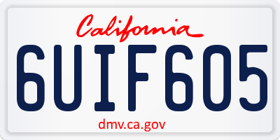 CA license plate 6UIF605