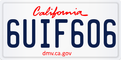 CA license plate 6UIF606