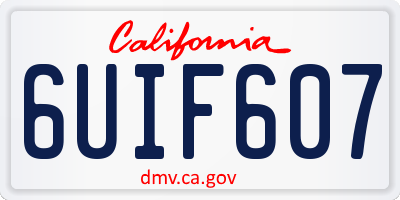 CA license plate 6UIF607