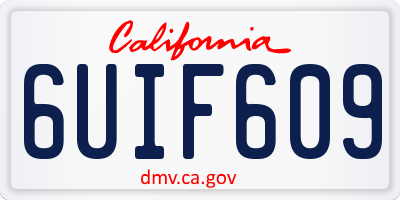 CA license plate 6UIF609