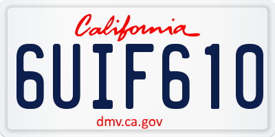 CA license plate 6UIF610