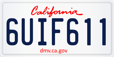 CA license plate 6UIF611