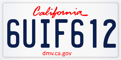 CA license plate 6UIF612