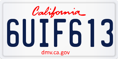 CA license plate 6UIF613