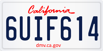 CA license plate 6UIF614
