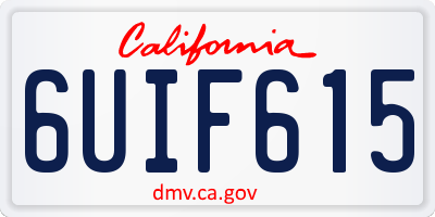 CA license plate 6UIF615