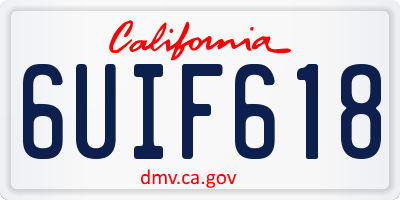CA license plate 6UIF618