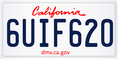 CA license plate 6UIF620