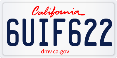 CA license plate 6UIF622