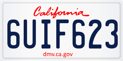 CA license plate 6UIF623