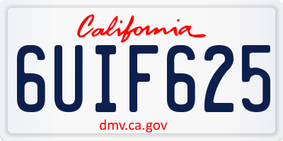 CA license plate 6UIF625