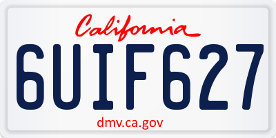 CA license plate 6UIF627