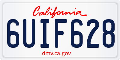 CA license plate 6UIF628