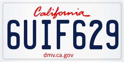 CA license plate 6UIF629