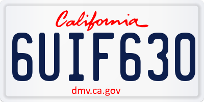 CA license plate 6UIF630