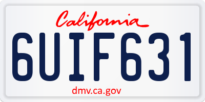 CA license plate 6UIF631