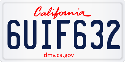 CA license plate 6UIF632